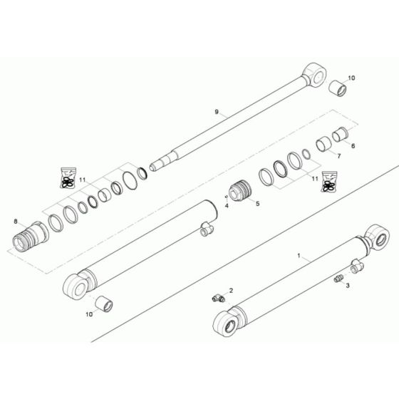 Dipper Arm Cylinder Assembly