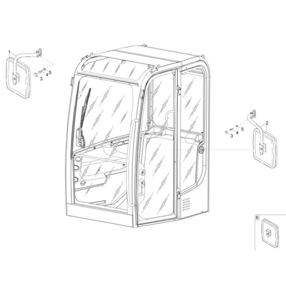 Mirror Assembly for Neuson 38Z3