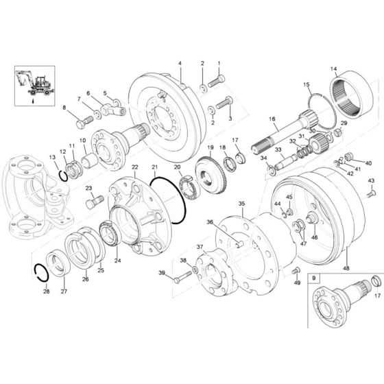 Steering Axle for Wacker 6503