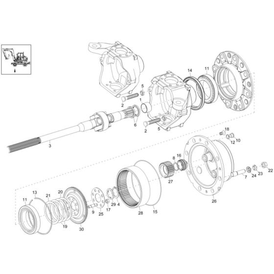 Steering Axle for Wacker 6503