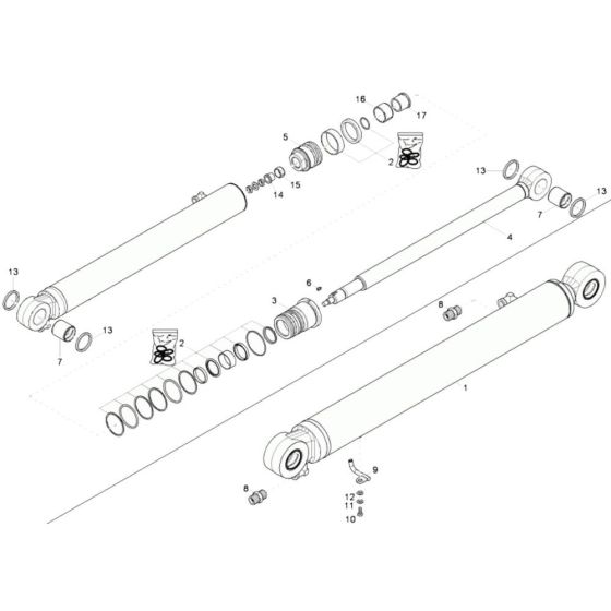 Dipper Arm Cylinder Assembly