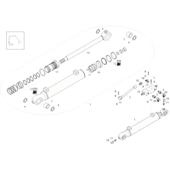 Luffing Boom Cylinder Assembly