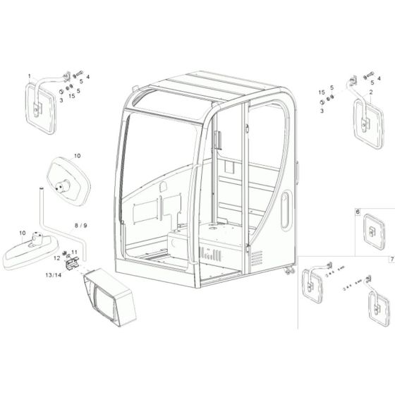 Mirror Assembly for Wacker 6503