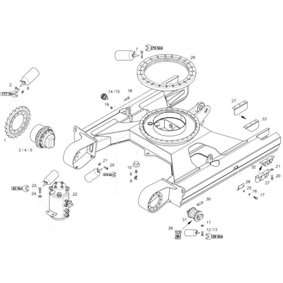 Track Laying Gear Assembly