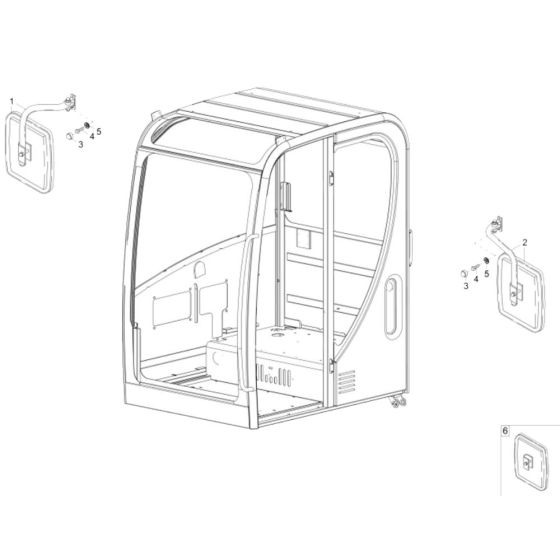 Mirror Assembly for Neuson 75Z3