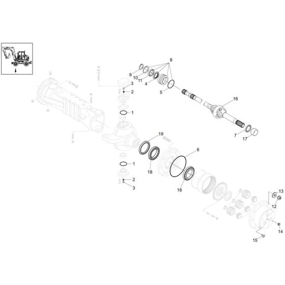 Axle Case & Wheel Hub Assembly