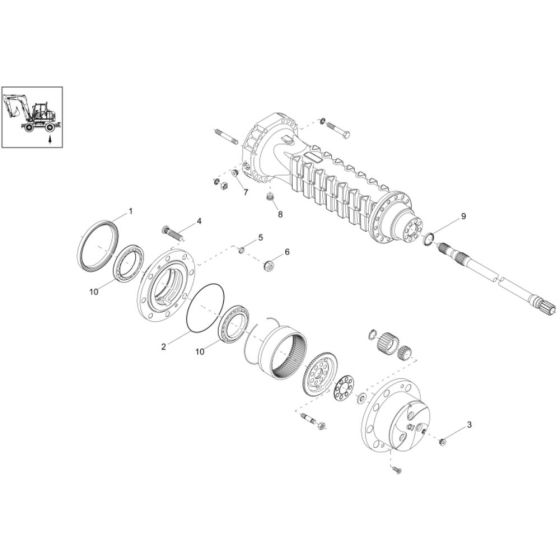Axle Case & Wheel Hub Assembly