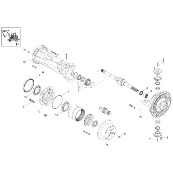 Axle Case & Wheel Hub Assembly