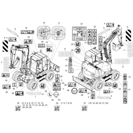 Decals for Wacker 9503