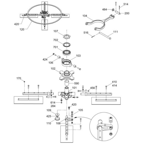Blade Mechanism for Wacker Trowel