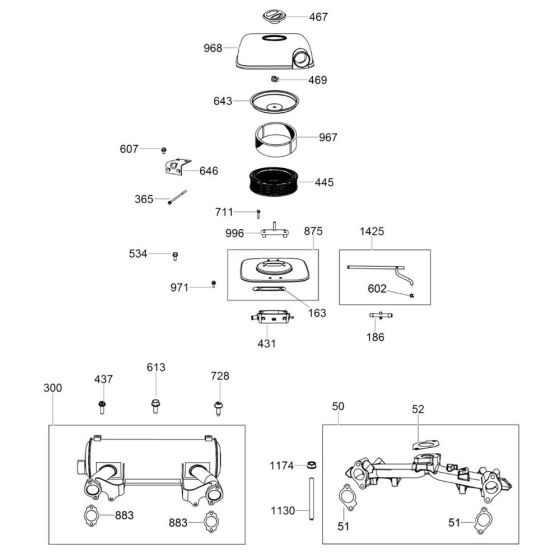 Intake, Exhaust Assembly