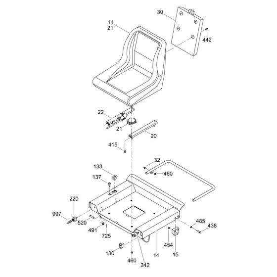 Seat Assembly for Wacker CRT 36-24