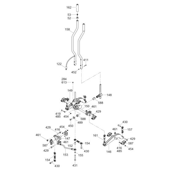 Steering Assembly for Wacker Trowel