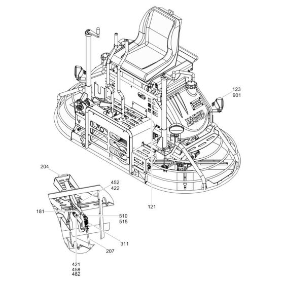Front Assembly for Wacker Trowel