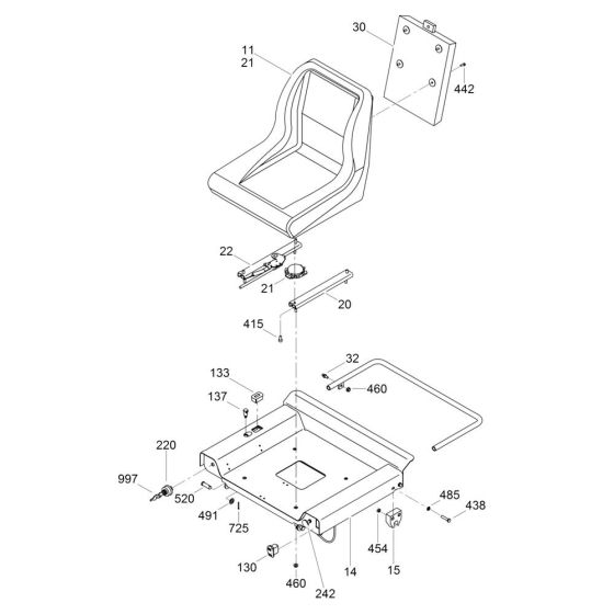 Seat Assembly for Wacker Trowel