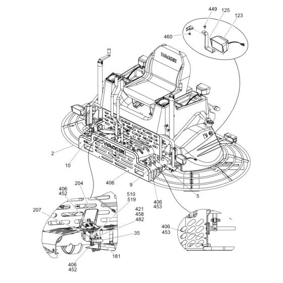 Front Assembly for Wacker Trowel