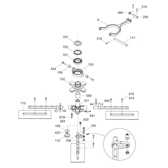 Blade Mechanism for Wacker CRT 36-25K