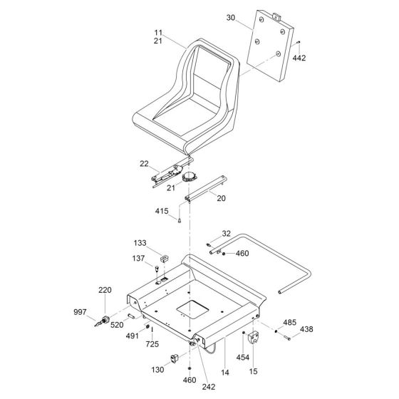 Seat Assembly for Wacker CRT 36-26