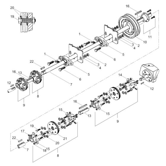 Drive Assembly for Wacker CRT 36