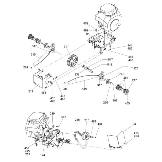 Drive Assembly for Wacker Trowel