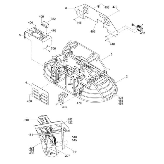 Frame, Panel Assembly for Wacker