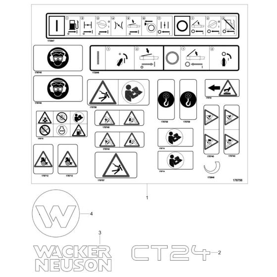 Decals for Wacker CT24-4 Trowel