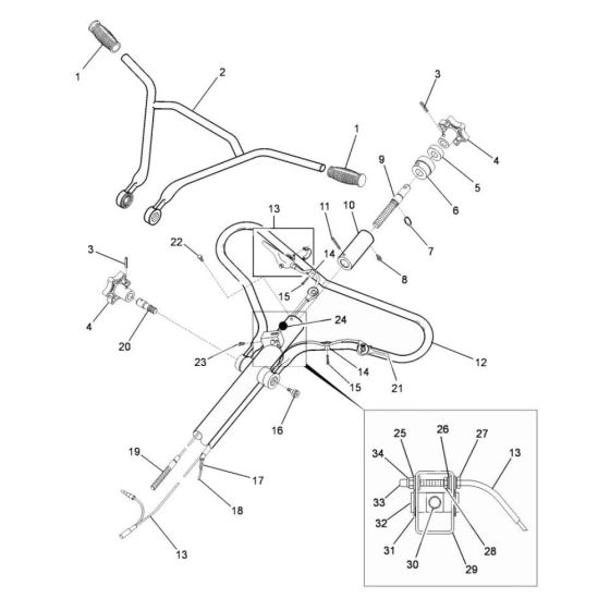 Upper Handle Assembly for Wacker