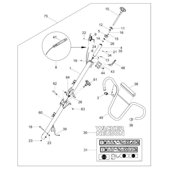 Handle Assembly for Wacker Trowel
