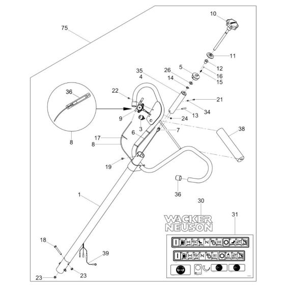 Handle Assembly for Wacker
