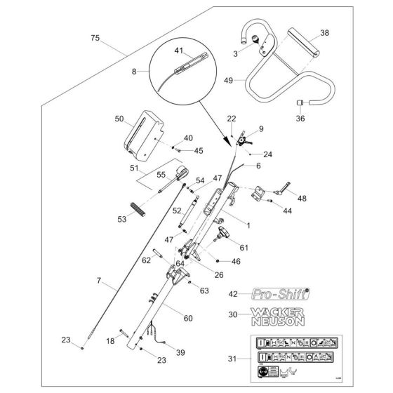 Handle Assembly for Wacker CT36-X