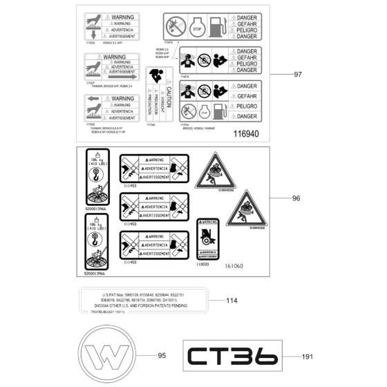 Decals for Wacker CT36-X Trowel