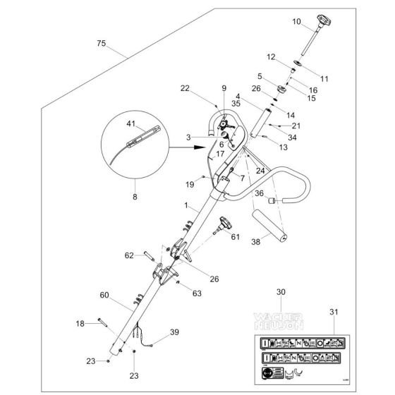 Handle Assembly for Wacker CT36-X