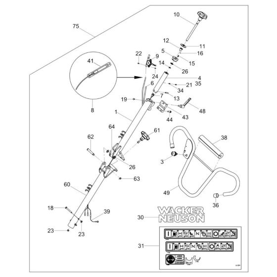 Handle Assembly for Wacker CT36-X