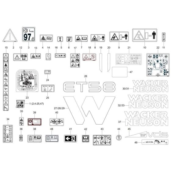 Decals for Wacker ET58