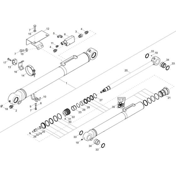 Dipper Arm Cylinder Assembly