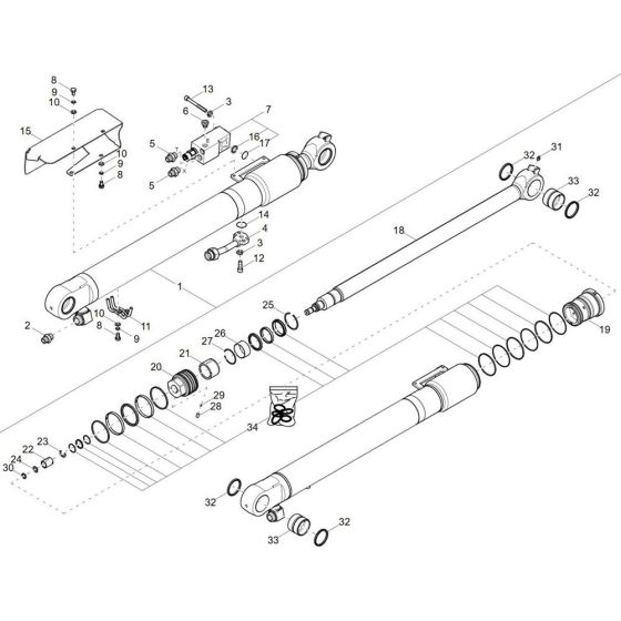 Dipper Arm Cylinder Assembly