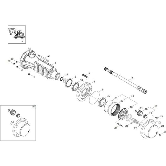Axle Case & Wheel Hub Assembly