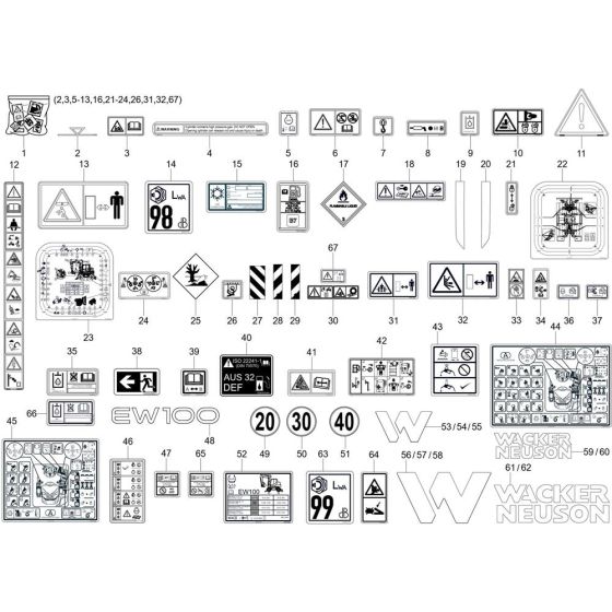 Wacker EW100-2 Decals
