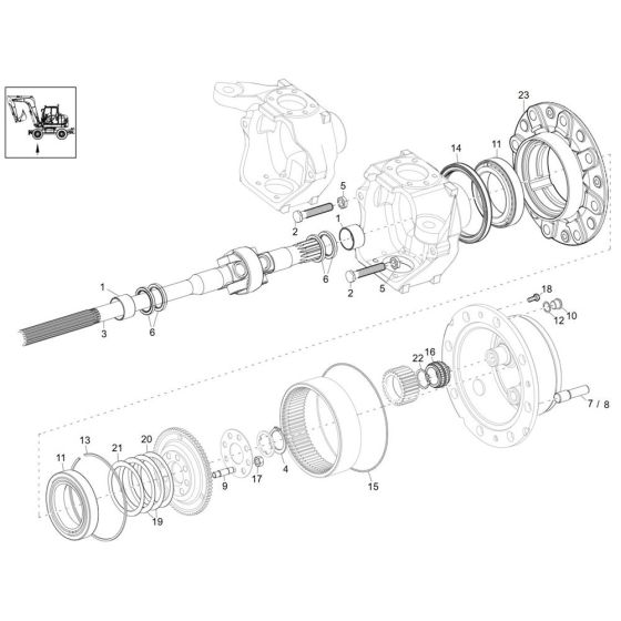 Axle Case & Wheel Hub Assembly