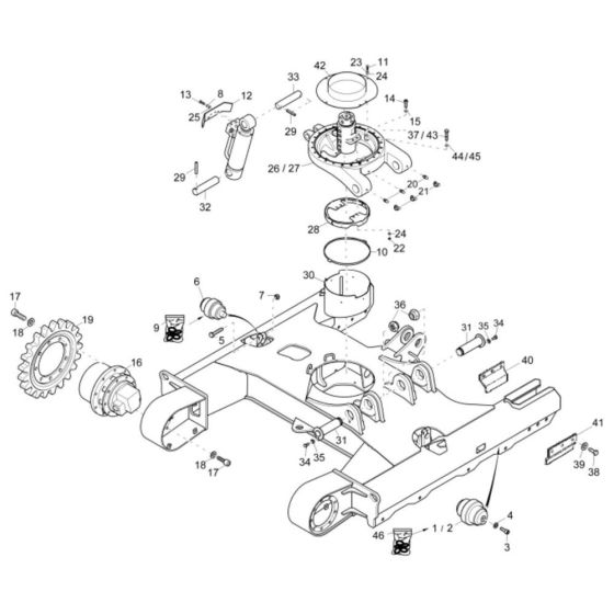 Track Laying Gear Assembly