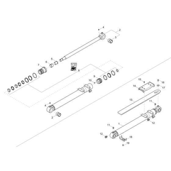 Dipper Arm Cylinder Assembly
