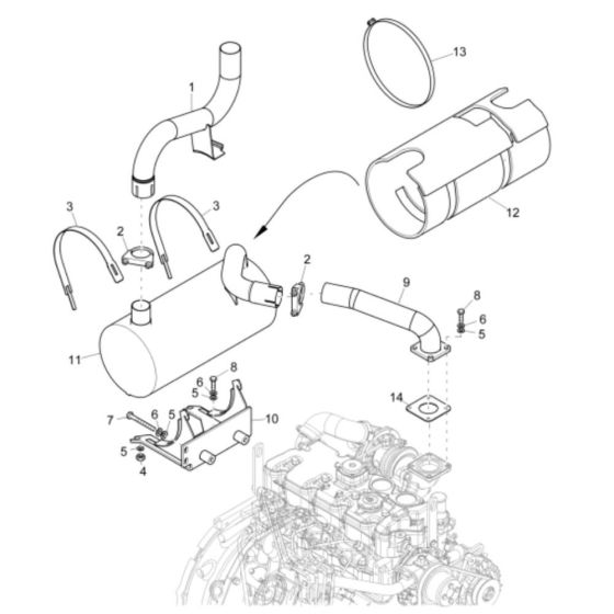 Exhaust Assembly for Wacker EZ53
