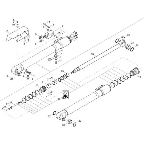 Dipper Arm Cylinder Assembly