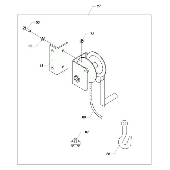 Winch Assembly for Wacker HPG100