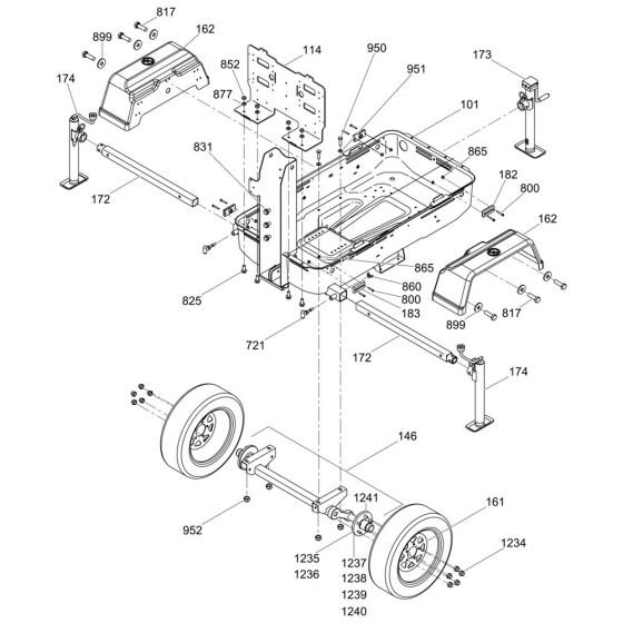 Front Jack Assembly for Wacker