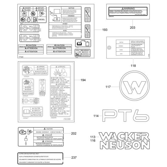 Decals for Wacker PT6LS Pump