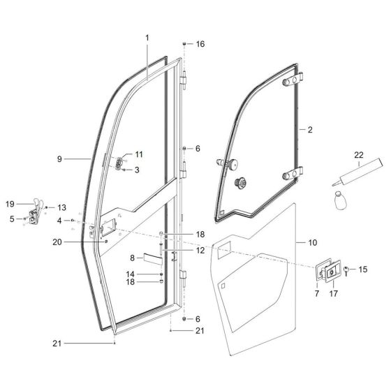 Door Assembly for Wacker TH412e