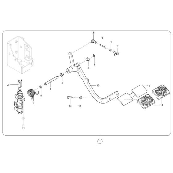 Brake Pedal Assembly for TH627