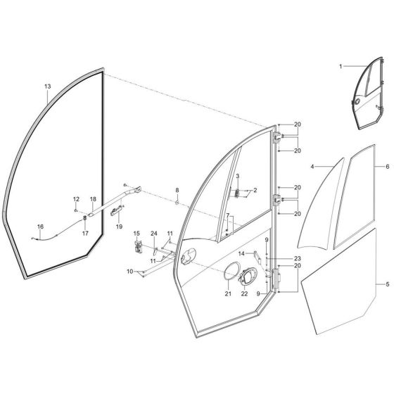 Door Assembly for Wacker TH627