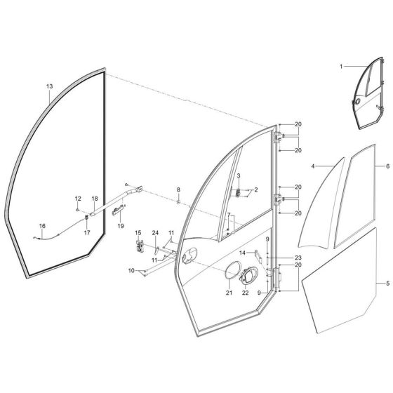 Door Assembly for Wacker TH627